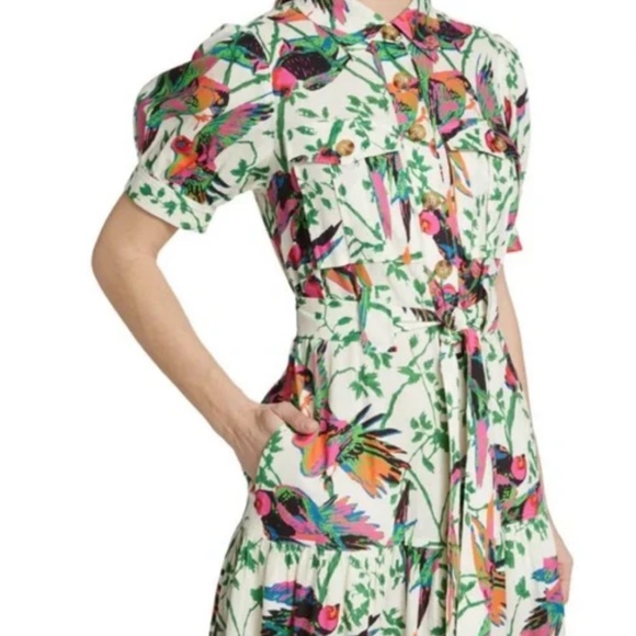 Derek Lam 10 Crosby Tropical Utility Shirtdress Size 4 - Picture 3 of 8